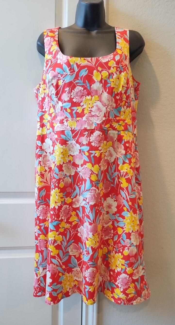 Spense floral summer dress sleeveless side zipper Sz 14